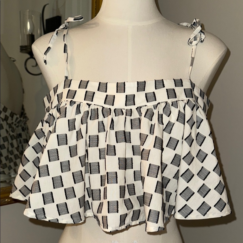 Corey Lynn Calter Toga Top with black/white Jacquard. Large. Like new.